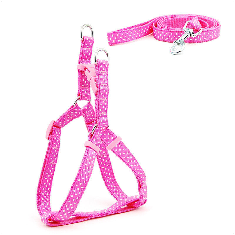 Factory Direct Spot Pet Leashes Polka Dot Pet Chest Straps