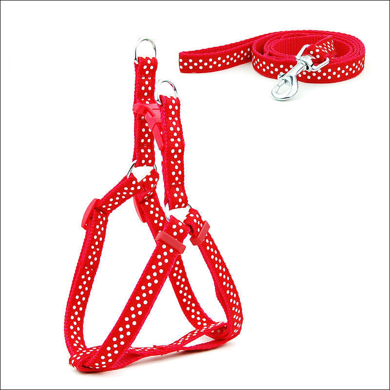 Factory Direct Spot Pet Leashes Polka Dot Pet Chest Straps